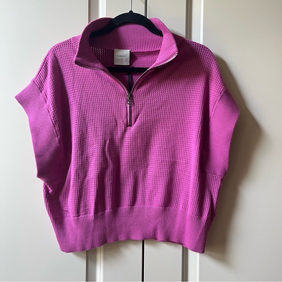 NWT VARLEY Fulton Cropped Knit Pullover Sweater Top Meadow Mauve Pink Size Large - Picture 6 of 11